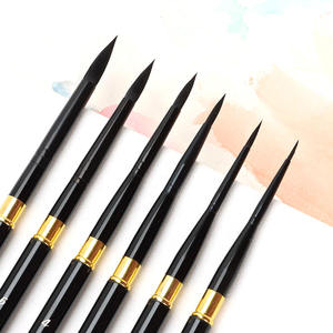 Pinceles de Nailon Pintados con Varilla de Aluminio <span class=keywords><strong>LISI</strong></span>, Pinceles de Punta Redonda para Viaje, Pinceles de Punta Fina para Detalles, para Acuarela, Óleo y Pintura Facial - Product Image 4