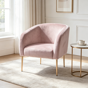 CARLFORD Gold Leg Accent Chair Tela de terciopelo Dormitorio y sala de estar Sillón para el hogar Oficina Hotel Uso al por mayor - Product Image 1
