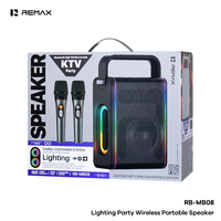 Enceinte de fête REMAX RB-MB08 60W Son HD Double micro Mode KTV 6000mAh Autonomie 8H Appairage TWS Lumières RGB Enceinte sans fil