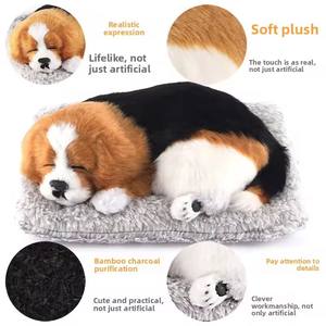 Adorable désodorisant écologique en peluche, jouet en forme <span class=keywords><strong>de</strong></span> chien endormi, coussin pour la décoration <span class=keywords><strong>de</strong></span> voiture, en coton et papier - Product Image 1