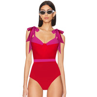 JSN Maillot de bain une pièce personnalisé de haute qualité avec jupe et nœud papillon, idéal pour l'été et la plage