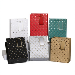 Bolsas de Regalo de Papel con Relieve de Lujo, Bolsas de Compras Personalizadas para Llevar con Asa de Cuerda y Etiqueta Dorada para Comercio Minorista - Product Image 2