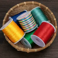Cordon en nylon satiné personnalisé de 0,8 mm à 3 mm, fil à tresser coloré pour la fabrication de bijoux, bracelets, macramé et artisanat DIY