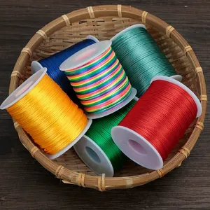 Cordon en <span class=keywords><strong>nylon</strong></span> satiné personnalisé de 0,8 mm à 3 mm, <span class=keywords><strong>fil</strong></span> à tresser coloré pour la fabrication de bijoux, bracelets, macramé et artisanat DIY - Product Image 5