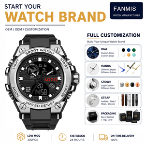 Orologio Digitale Sportivo Personalizzato con Logo, Resistente agli Urti, Doppio Fuso Orario, Cassa in Lega, Cinturino in Resina, Cronografo Luminoso con Retroilluminazione per Uomo - Product Image 1