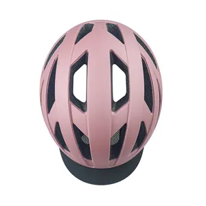 Helm sepeda dengan lampu Led untuk dewasa, helm sepeda skuter komuter lampu Led yang dapat dilepas untuk pria dan wanita