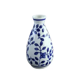 Großhandel Delft blau Keramik Porzellan Dekoration Blumen blau Vase Blume mit kleinen Durchmesser Haushalts waren dekorative Vase