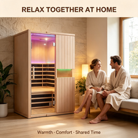 Produsen Sauna Inframerah Kayu Cedar Merah Kustom untuk 2-3 Orang, untuk Penggunaan di Rumah dan Gym Pribadi