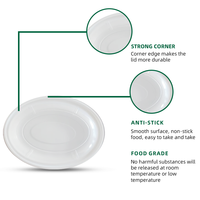 Nouvelles assiettes créatives en plastique pour plats à emporter, rondes, pour poisson et légumes, petits plats à vapeur, emballées dans des barquettes en PP