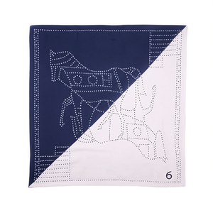 Sciarpa quadrata grande in broccato 110x110 cm 80G con motivo a cavallo per uomo e donna - Product Image 1