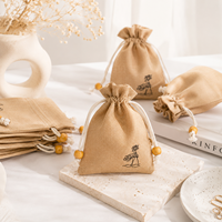 Sac en lin personnalisé écologique avec cordon de serrage, pochette en jute pour cadeaux de mariage, bijoux, emballage cadeau