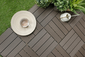 Tự làm gạch vuông chất lượng cao ngoài trời sợi gỗ + <span class=keywords><strong>HDPE</strong></span> bảng 300*300*22mm vườn sử dụng không thấm nước WPC sàn gạch - Product Image 3