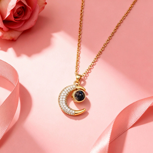 Collar Te Amo en 100 Idiomas con Proyección de Luna, Collar con Colgante para Mujer, Regalo de Joyería para el Día de San Valentín, Aniversario de Bodas - Product Image 5