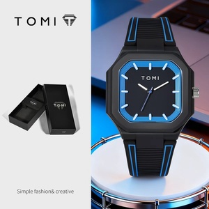 Montre Temi TOMI transfrontalière avec boîtier carré en silicone 42 mm, mouvement à quartz, étanche, grand cadran pour hommes et femmes, vente en gros - Product Image 3