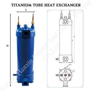 Échangeur <span class=keywords><strong>de</strong></span> chaleur <span class=keywords><strong>en</strong></span> tube <span class=keywords><strong>de</strong></span> titane <span class=keywords><strong>de</strong></span> qualité industrielle HANXIN, à longue durée <span class=keywords><strong>de</strong></span> vie et haute efficacité pour les systèmes <span class=keywords><strong>de</strong></span> réfrigération à pompe à chaleur - Product Image 2