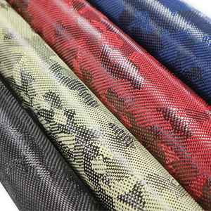 迷彩ハニカム織り六角形ジャカードクロス3Kカーボンファイバーと1500Dブルーパラアラミドファイバー混合織物 - Product Image 6