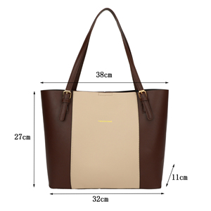 Sacs fourre-tout tendance 2025 de marque, en cuir PU avec coutures colorées, sacs à bandoulière ouverts en polyester, sacs à main de luxe tendance pour femmes, sacs à bandoulière - Product Image 3