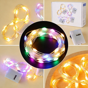 Guirlande lumineuse décorative LED, boîte blanche, 36V, alimentée par piles bouton, éclairage d'ambiance pour fête, gâteau, fleurs - Product Image 2