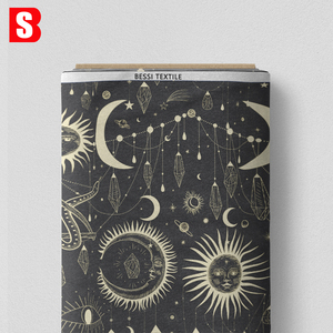 2025SS accepte l'impression numérique personnalisée Liberty Tana Lawn 100% tissu en coton avec des motifs de <span class=keywords><strong>nuit</strong></span> étoilée de lune étoilée imprimés pour les vêtements - Product Image 5