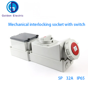 <span class=keywords><strong>Interruttore</strong></span> Meccanico a 5 Poli con <span class=keywords><strong>Presa</strong></span> 32A IP67, <span class=keywords><strong>Presa</strong></span> Industriale Impermeabile Standard Europeo, Rosso e Blu, Due Tipi - Product Image 4