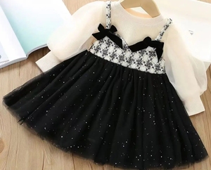 Vestito da bambina abbigliamento autunno bambino bambino <span class=keywords><strong>Costume</strong></span> intero tulle Plaid arco - Product Image 4