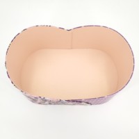 Boîte cadeau personnalisée de luxe pour arrangements floraux imprimés, boîte d'emballage ovale en carton haut de gamme faite à la main avec encoche en forme de cœur