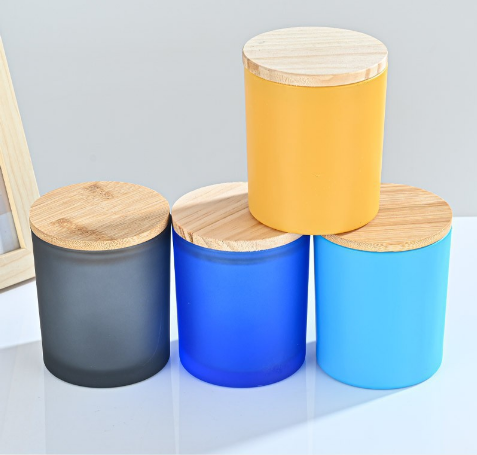 Stock Round Brown Empty Glass Candle Vessels Jars for Soy Wax Candle Making
