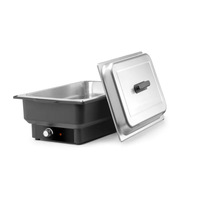 Chauffe-Plat Électrique Rectangulaire en Acier Inoxydable avec Couvercle pour Buffet, Idéal pour Hôtels, Restaurants et Traiteurs