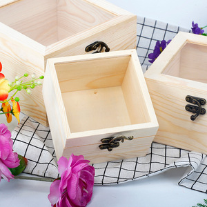 Solid wood gift <b>boxes</b>, wooden packaging <b>boxes</b>, <b>pine</b> wood glass <b>boxes</b>, jewelry storage <b>boxes</b>; logo printing available. - Product Image 1