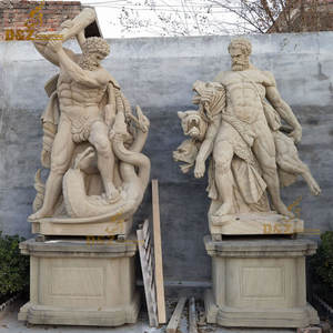 Escultura de mármol blanco hecho a mano, tamaño real, decoración de <span class=keywords><strong>dios</strong></span> griego de <span class=keywords><strong>hercules</strong></span> - Product Image 3