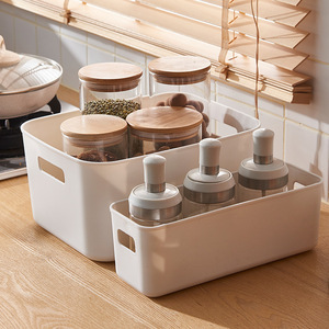 White Rectangle <b>Storage</b> Box With Lid <b>Stackable</b> Plastic Organizer Bin For <b>Wardrobe</b> Closet <b>Storage</b> - Product Image 4