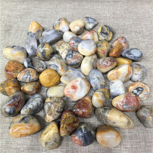 Pietre Curative di Cristallo all'Ingrosso 20-30mm, Agata Crazy Lace Gialla Naturale Levigata per Decorazione Casa - Product Image 4