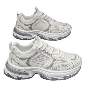 Men's Sporty Genuine Leather Mesh Breathable Lace-Up Casual <b>Shoes</b> Thick Sole Cushioning Anti-Slip <b>Height</b> <b>Increasing</b> Trendy - Product Image 2