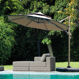 <span class=keywords><strong>Parasol</strong></span> de jardin <span class=keywords><strong>grande</strong></span> <span class=keywords><strong>taille</strong></span>, nouveau design, imperméable, avec éclairage LED solaire, structure en aluminium, pour mobilier d'extérieur - Product Image 5