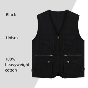 Gilet de travail pour hommes en coton pur épais, respirant, anti-rétrécissement, multi-poches, idéal pour la photographie, avec logo personnalisé imprimé - Product Image 2