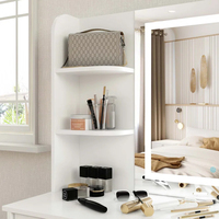 Coiffeuse tendance Ensemble coiffeuse Tables de toilette Maquillage Vanité blanche avec miroir et chaise