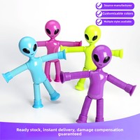 Juguete Novedoso Antiestrés de Plástico con Ventosa Luminosa, Tubo Telescópico Alienígena, Multiusos y Versátil, de Venta Caliente Transfronteriza