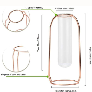 Vase hydroponique en verre et métal INS, dispositif en cristal, terrarium, station <span class=keywords><strong>de</strong></span> multiplication, <span class=keywords><strong>d</strong></span>écor <span class=keywords><strong>de</strong></span> maison, articles mobilier, vase en or - Product Image 4
