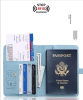 En stock – Coffret cadeau de luxe antivol : porte-passeport et carnet avec étiquette de bagage en similicuir PU, 10 couleurs – Cadeau d'entreprise