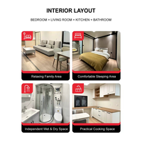 Maison conteneur pliable avec salle de bain 20FT 600 mm, cadre en acier, pour complexe hôtelier, cabane de vacances, caravane, parc, séjour court, utilisation toute l'année