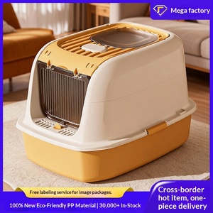 Große Quadratische Geschlossene Katzentoilette Spritzwassergeschützt Vollständig Eingekapselte Katzentoilette Doppeltürige Eingangstür Geruchsdicht Großhandel - Product Image 5