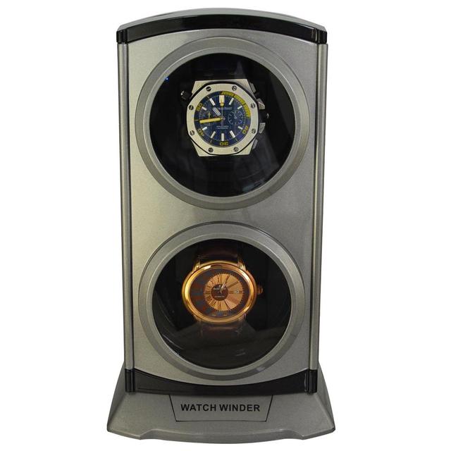 Luxury Rectangular Wood Watch Winder 2-Slot Automatic Watch Storage Cabinet with Mabuchi Motor