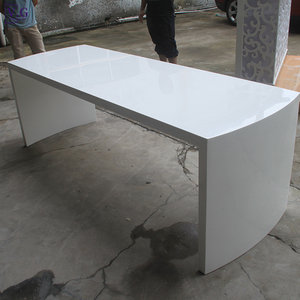 Escritorio de Oficina en Forma de U de Diseñ<span class=keywords><strong>o</strong></span> Simple para <span class=keywords><strong>CEO</strong></span>, Personalizado a Pedido, de Alta Calidad, en Piedra Corian Blanca - Product Image 3