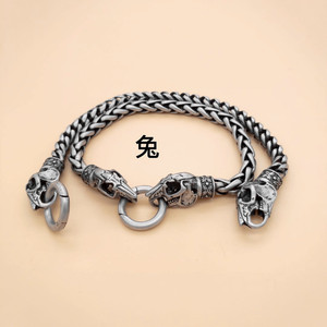 สร้อยข้อมือสัตว์มงคลทิเบตเงินแท้ยูนิค ดีไซน์โซ่เชื่อมแบบมอเตอร์ไซค์ สำหรับทั้งชายและหญิง ทำจากสแตนเลส 316 - Product Image 2