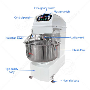 OCEAN Comercial Doble Velocidad Monofásico 25kg Harina Máquina Mezcladora de Pan Espiral Hornear Hamburguesa Mezclador de Masa Panadería - Product Image 2