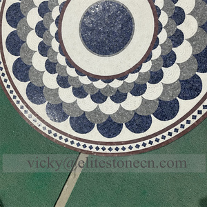 Médaillon en mosaïque de marbre classique avec motifs en mosaïque de marbre entièrement faits à la main pour la conception de sols de hall d'hôtel de luxe - Product Image 4