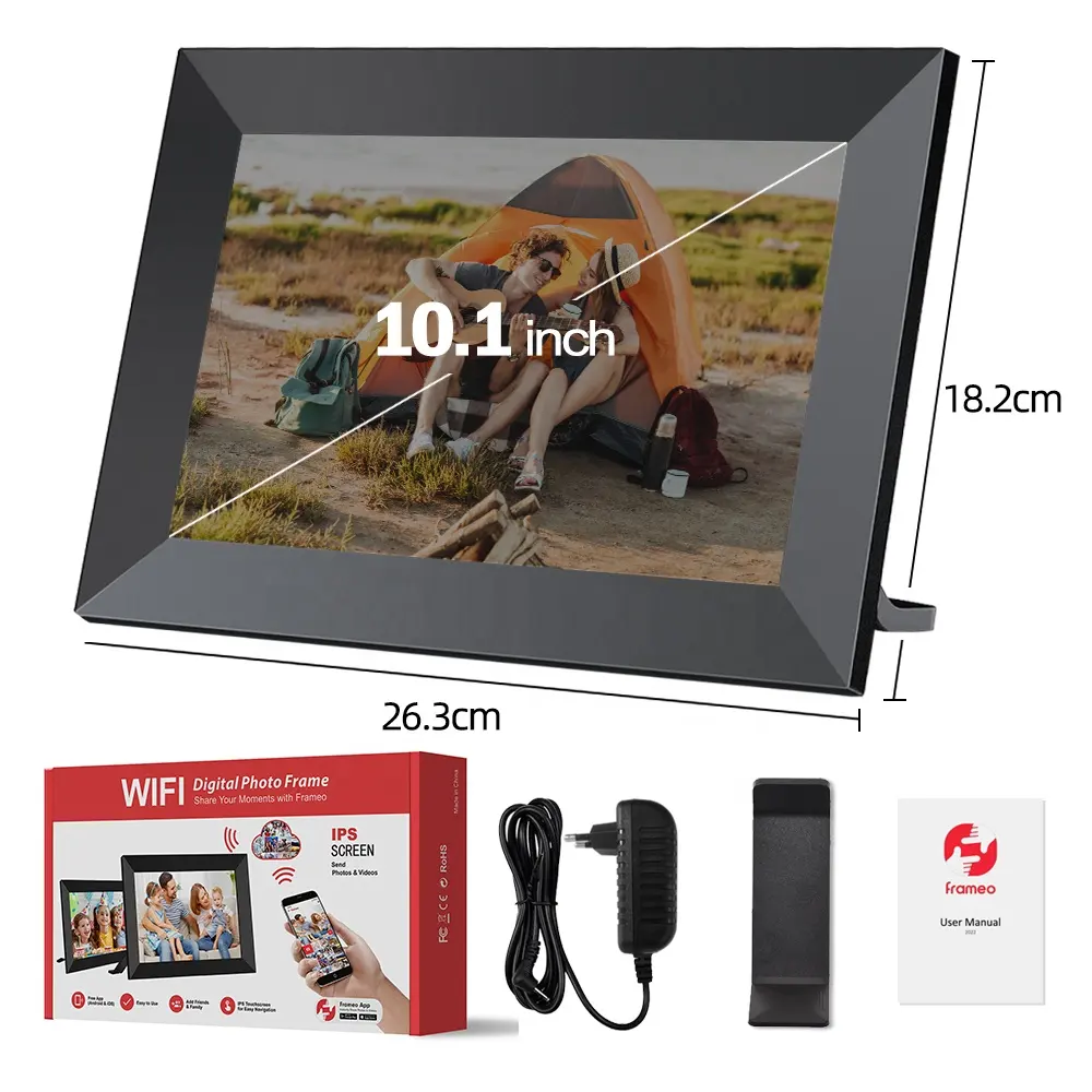 Werkshersteller 10 Zoll LCD Cloud Download Touchscreen Video Frameo WLAN Digitaler Fotorahmen