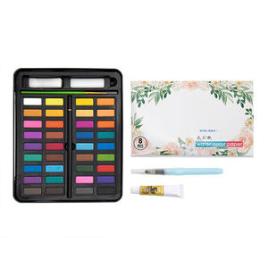 Vente flash : Ensemble de peinture aquarelle solide de 12 couleurs, aquarelle pour la peinture artistique, la peinture pour enfants avec palette - Product Image 2