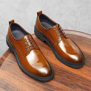 Zapatos Oxford Formales para Hombre, Estilo Retro Británico, Hechos a Mano, Casuales de Negocios, Suela de Goma Antideslizante, Diseño de Patchwork, Zapatos de Boda - Product Image 1