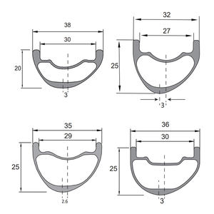 Jantes de <span class=keywords><strong>VTT</strong></span> <span class=keywords><strong>29</strong></span> pouces de haute qualité, profondeur de 20 mm, 295 g, jantes de vélo sans crochet, largeur de 35/36/38 mm, jantes de <span class=keywords><strong>VTT</strong></span> asymétriques en carbone <span class=keywords><strong>29</strong></span> - Product Image 6